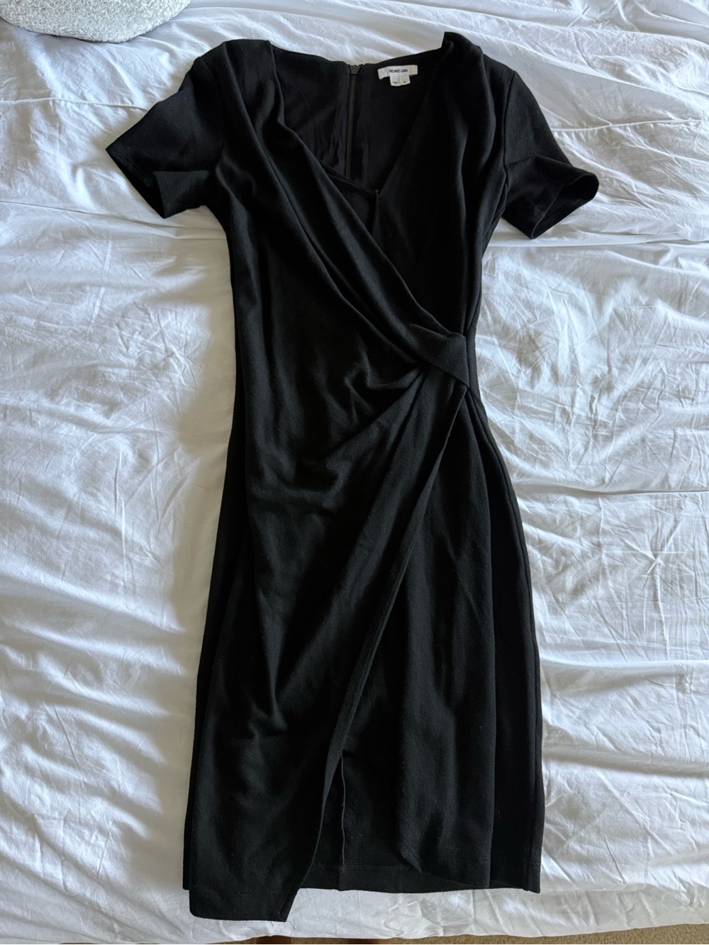 Helmut Lang Classic Black Wrap-Style Women’s Dress